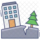 Disaster House Earthquake Disaster Icon
