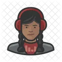 Disc Jockey Black Female  Icon