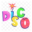 Disco Word Disco Disco Lettering Icon