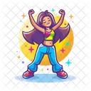 Disco Dancer Character Nightclub Icon