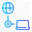切断、ネットワーク、ラップトップ アイコン