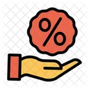 Discount Offer Hand Percentage Icon