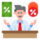 Discount Announcement Business Man Discount Icon