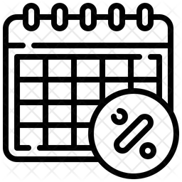할인 달력  아이콘