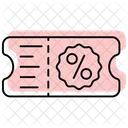 Discount Code Color Shadow Thinline Icon 아이콘