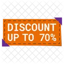 Discount Up Seventy Percentage  Icon