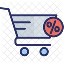 Discount With Cart Percentage With Cart Buy Online Icon