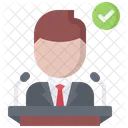 Homme Politique Candidat Chaire Icône