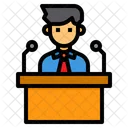Discurso Podio Presente Ícone