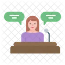 Discurso Mujer Comunicacion Icono