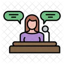 Discurso Mujer Comunicacion Icono