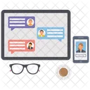 Discussion En Ligne Opinions Sur Les Messages Commentaires Icône