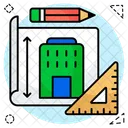 Diseno De Edificios Planos Mapas De Ingenieria Icono