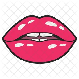 Diseño de etiqueta de labios  Icono