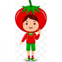 Disfraz de personaje de tomate para niño y niño.  Icono