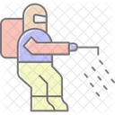 Disinfectant Man Lineal Color Icon Icon