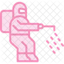 Disinfectant Man Duotone Line Icon Icon