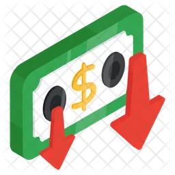 Disminución de dinero  Icono