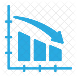 Disminución decreciente gráfico finanzas estadísticas barras de estadísticas  Icono
