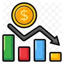 Disminucion Financiera Grafico A La Baja Crisis Financiera Icono