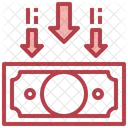 Disminuir Dinero Perdida Financiera Disminuir Efectivo Icono