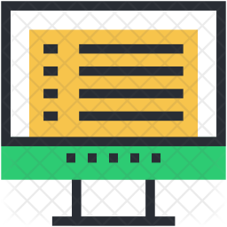 Display Icon - Download in Colored Outline Style