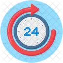 Disponibilidad las 24 horas  Icono