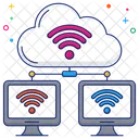 Wifi En La Nube Alojamiento En La Nube Dispositivo Conectado A La Nube Icono