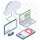 Dispositivos Em Nuvem Conexao Em Nuvem Rede Em Nuvem Ícone