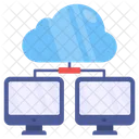 Dispositivos Em Nuvem Conexao Em Nuvem Hospedagem Em Nuvem Ícone