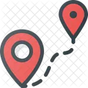 Distance Pin Geolocation Icon