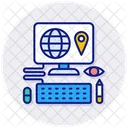 Distance Education Location Online Icon