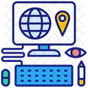 Distance Education Location Online Icon