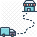 Distance Truck Delivery Icon
