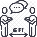 Social Distanciamento Saudacao Ícone