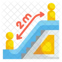Distancia Social Escalera Mecanica Distanciamiento Icon