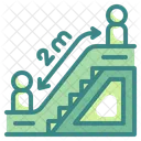 Distancia Social Escalera Mecanica Distanciamiento Icon