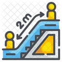 Distancia Social Escalera Mecanica Distanciamiento Icon