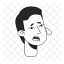 Distressed man crying  Icon