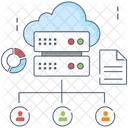 Distribuicao Em Nuvem Compartilhamento Em Nuvem Rede De Servidores De Dados Ícone