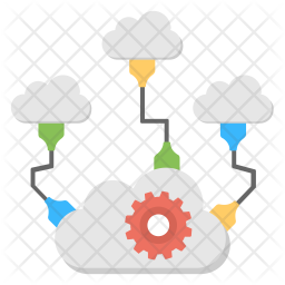 Distributed Cloud Process Icon - Download in Flat Style