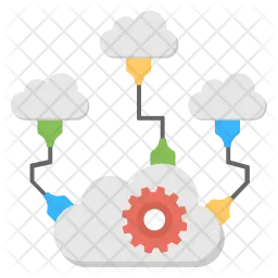Distributed Cloud Process Icon - Download in Flat Style