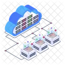 Cloud Servers Distributed Cloud Storage Cloud Databases Symbol