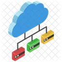 Distributed Database Cloud Database Cloud Hosting Icon