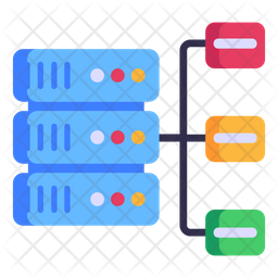 Distributed Server Icon - Download in Flat Style