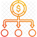 Diversification Network Dollar Icon