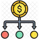 Diversification Network Dollar Icon