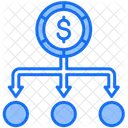 Diversification Network Dollar Icon