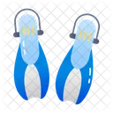 Diving Flippers Diving Fins Diving Footwear Icon