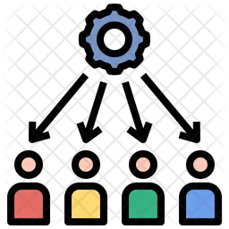 Divisão do trabalho-operador-distribuição-recursos humanos-alocação-partilha  Ícone